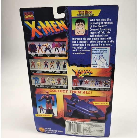 X-Men X-Force The Blob with Rubber Blubber Belly With Card ToyBiz 1995 - SEALED - Picture 8 of 10